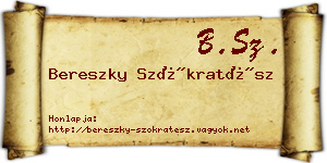 Bereszky Szókratész névjegykártya